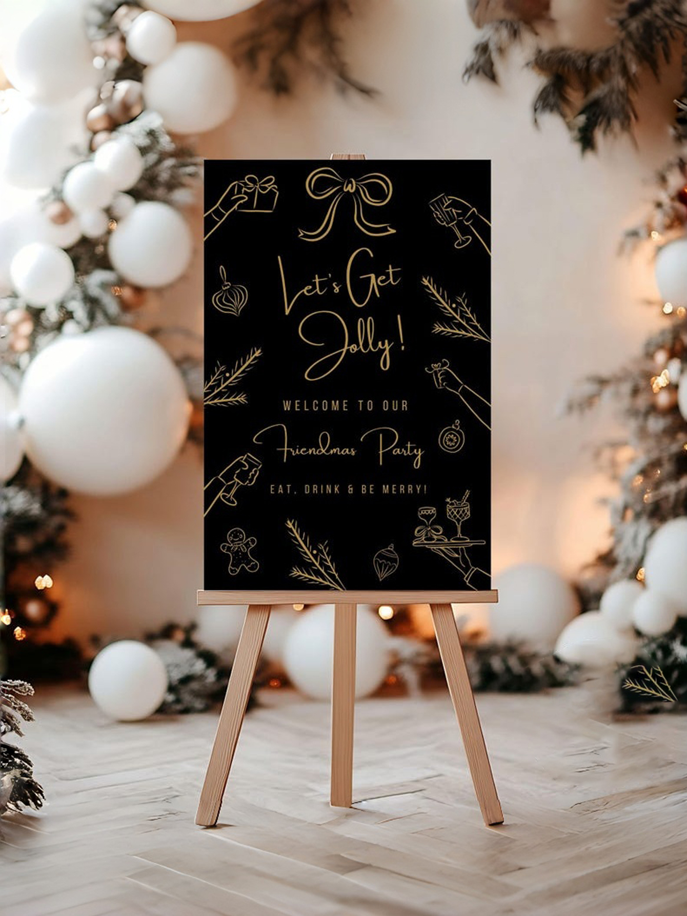 Custom PVC Hand-Painted Welcome Sign for Christmas Party Personalized Decorations for Holiday Celebrations